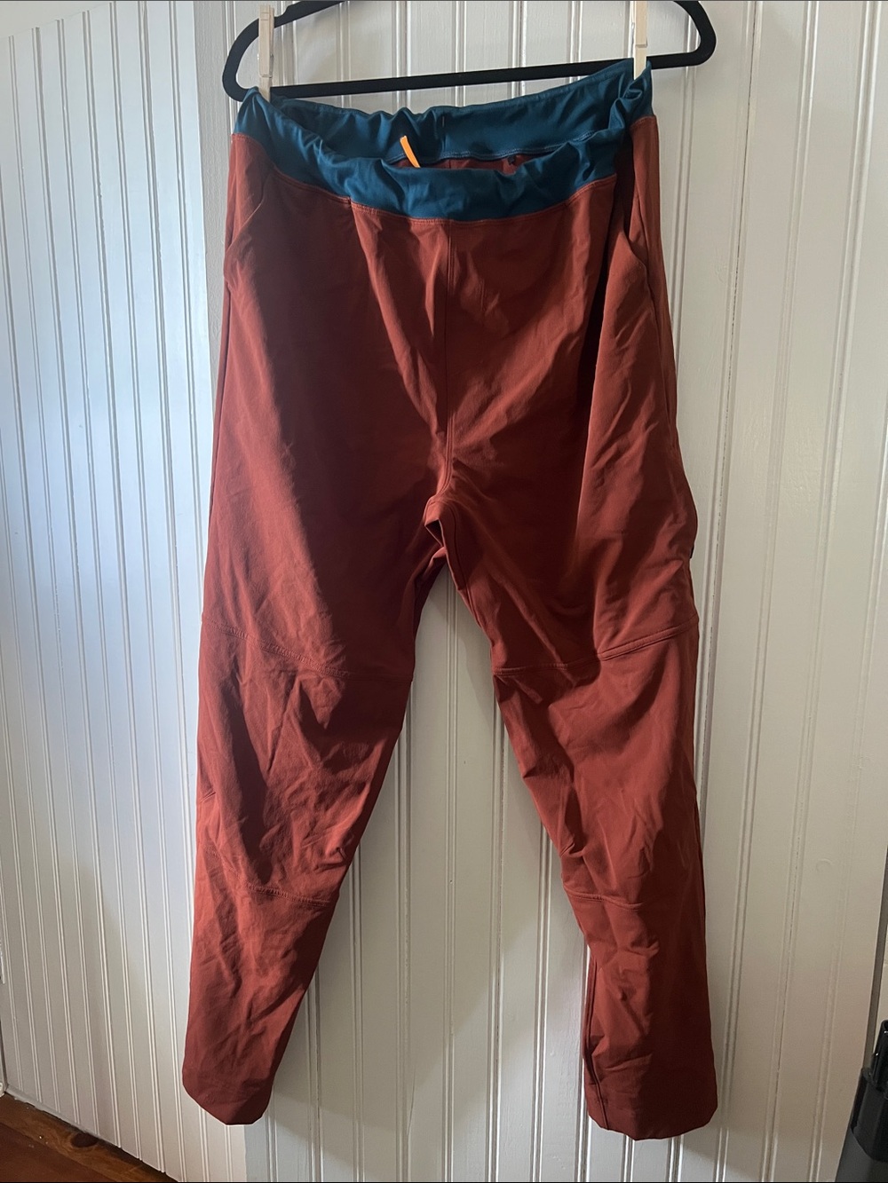 cotopaxi Men's Rust Joggers with Teal Waistband